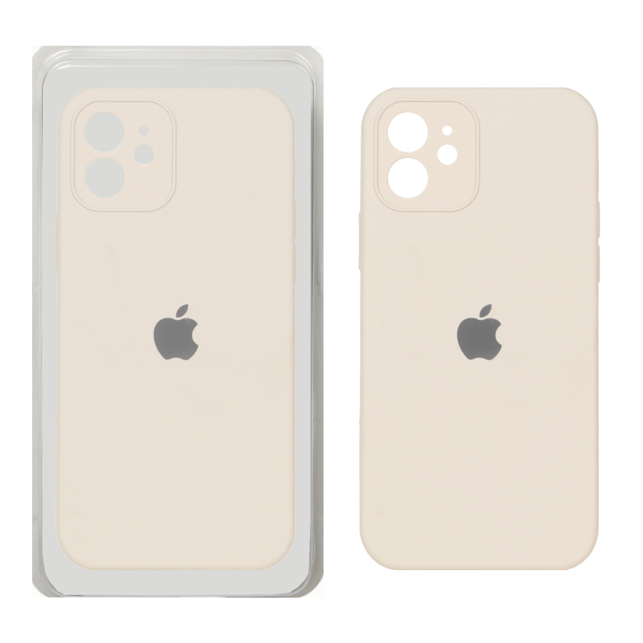 قاب سیلیکونی پاک کنی اورجینال ++A مدل Apple iPhone 12 - کرم (پک دار)