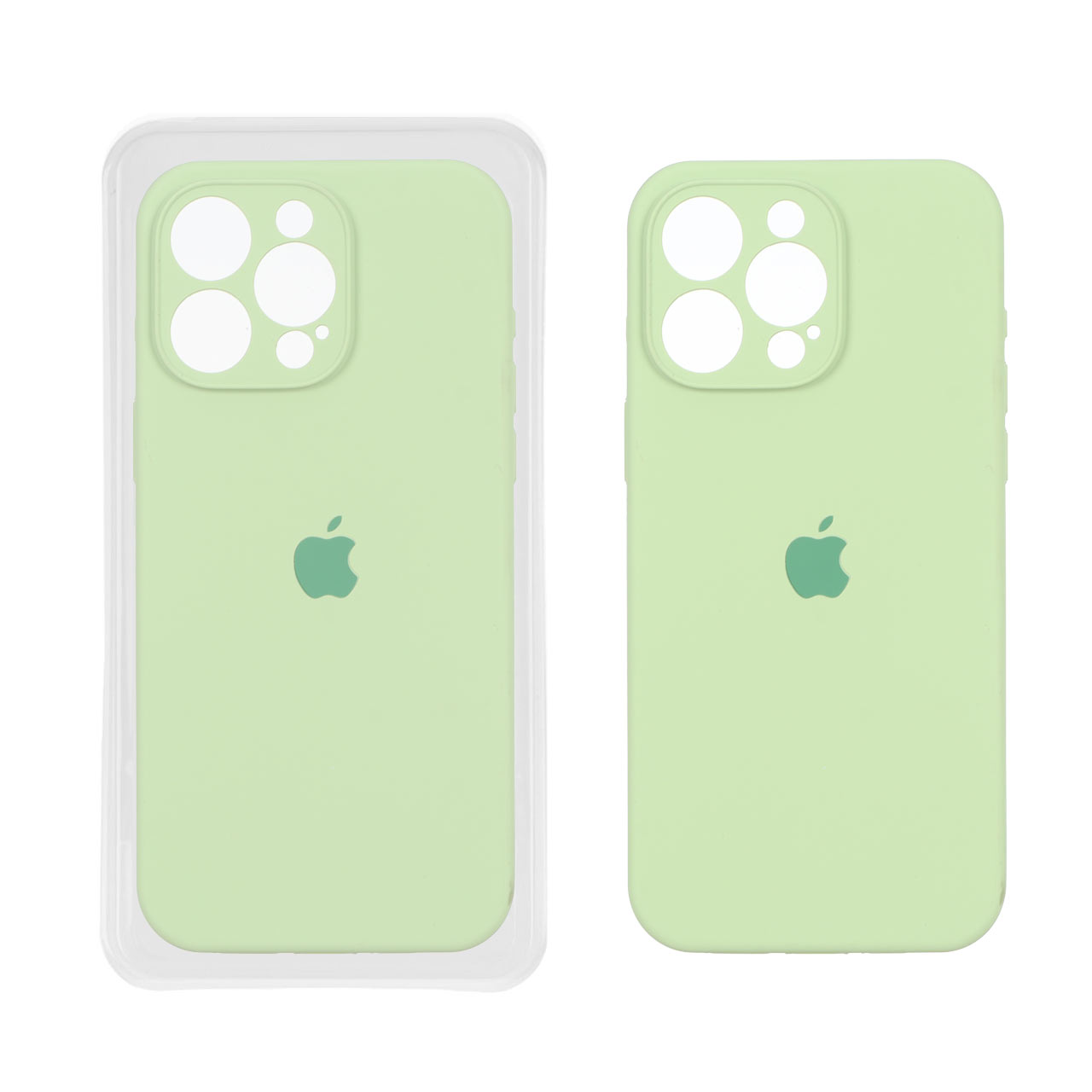 قاب سیلیکونی پاک کنی اورجینال ++A مدل Apple iPhone 15 Pro Max - سبز مغز پسته ای (پک دار)