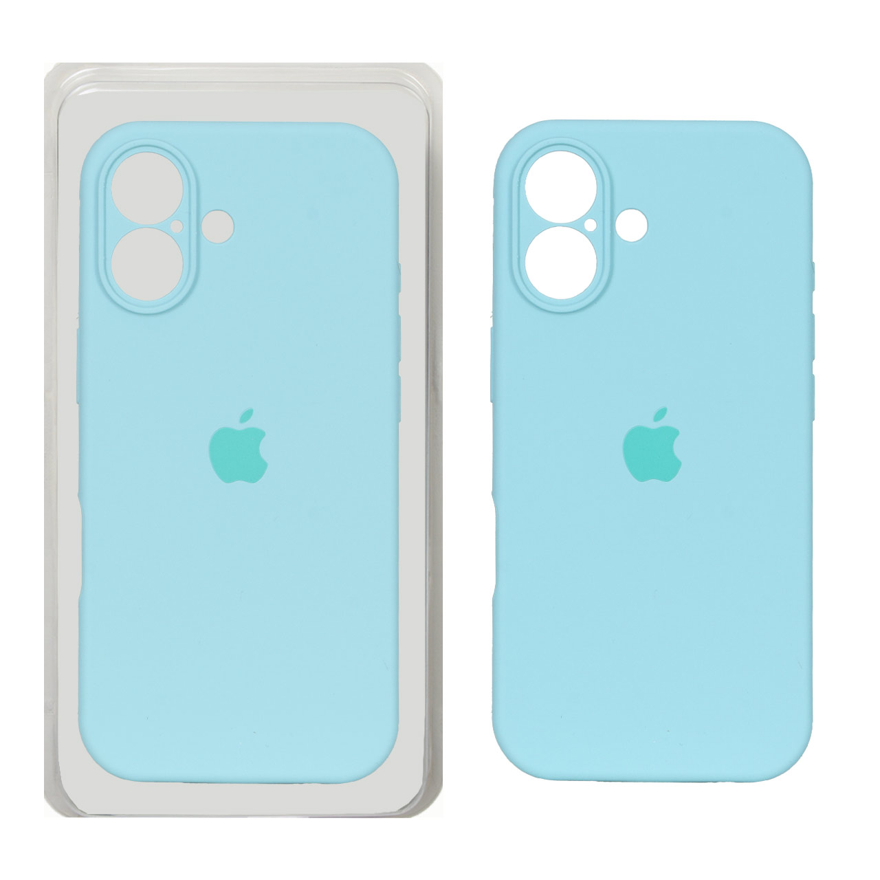 قاب سیلیکونی پاک کنی محافظ لنزدار اورجینال Apple iPhone 17 سبزآبی