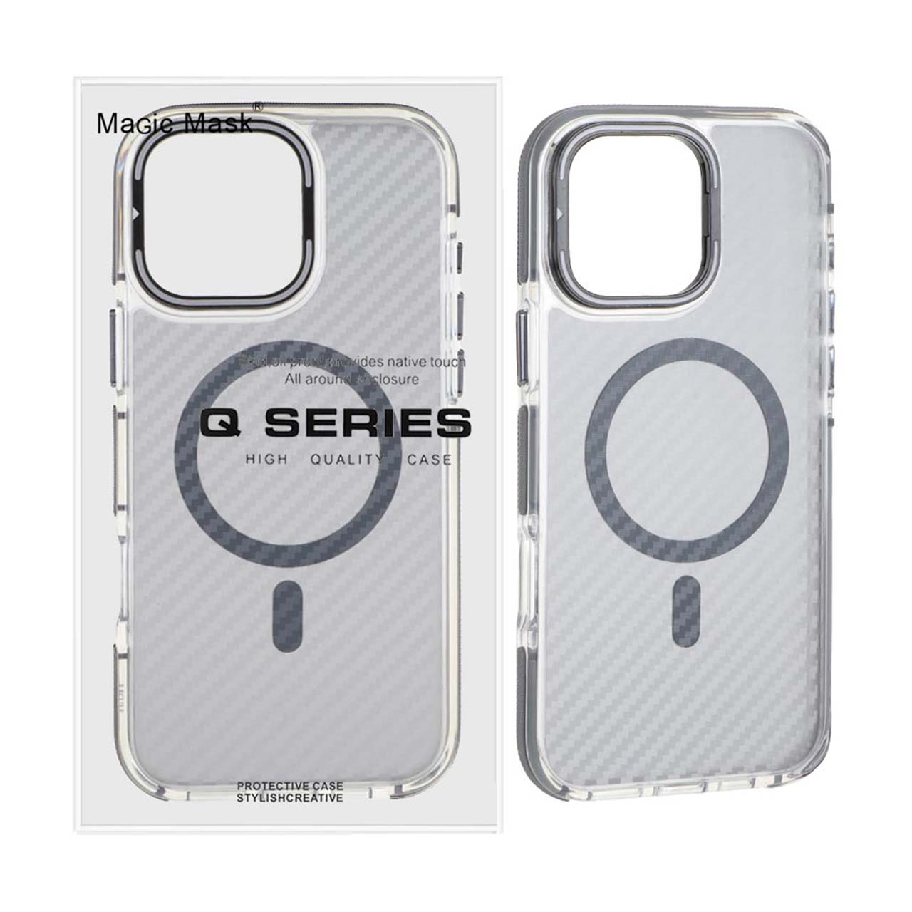 قاب طرح Q Series پشت کربن MagSafe مناسب برای آیفون 16 پرو مکس
