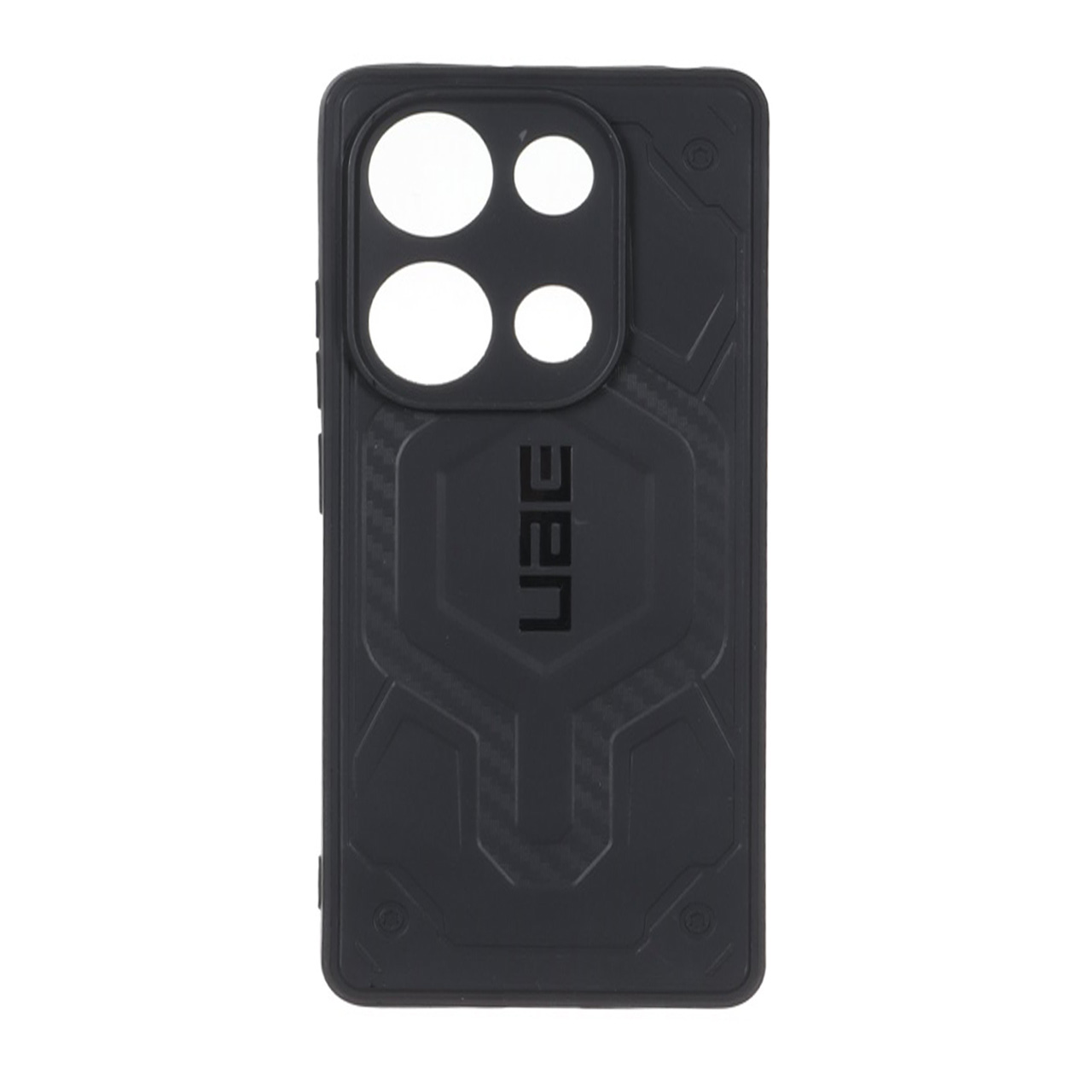 قاب طرح UAG سیلیکونی مشکی مناسب برای شیائومی ردمی نوت 14S / نوت 13 پرو 4G / پوکو M6 پرو 4G