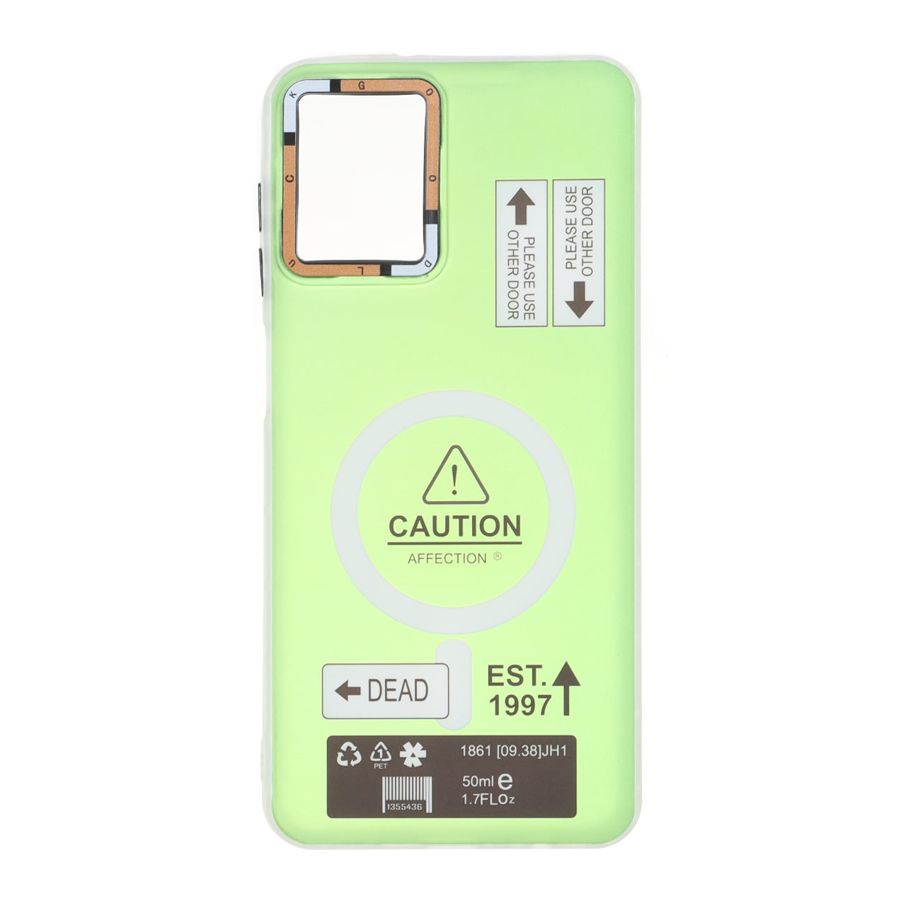 قاب طرح Caution دور مات مگ سیف مناسب برای سامسونگ گلکسی A12 / M12 / F12