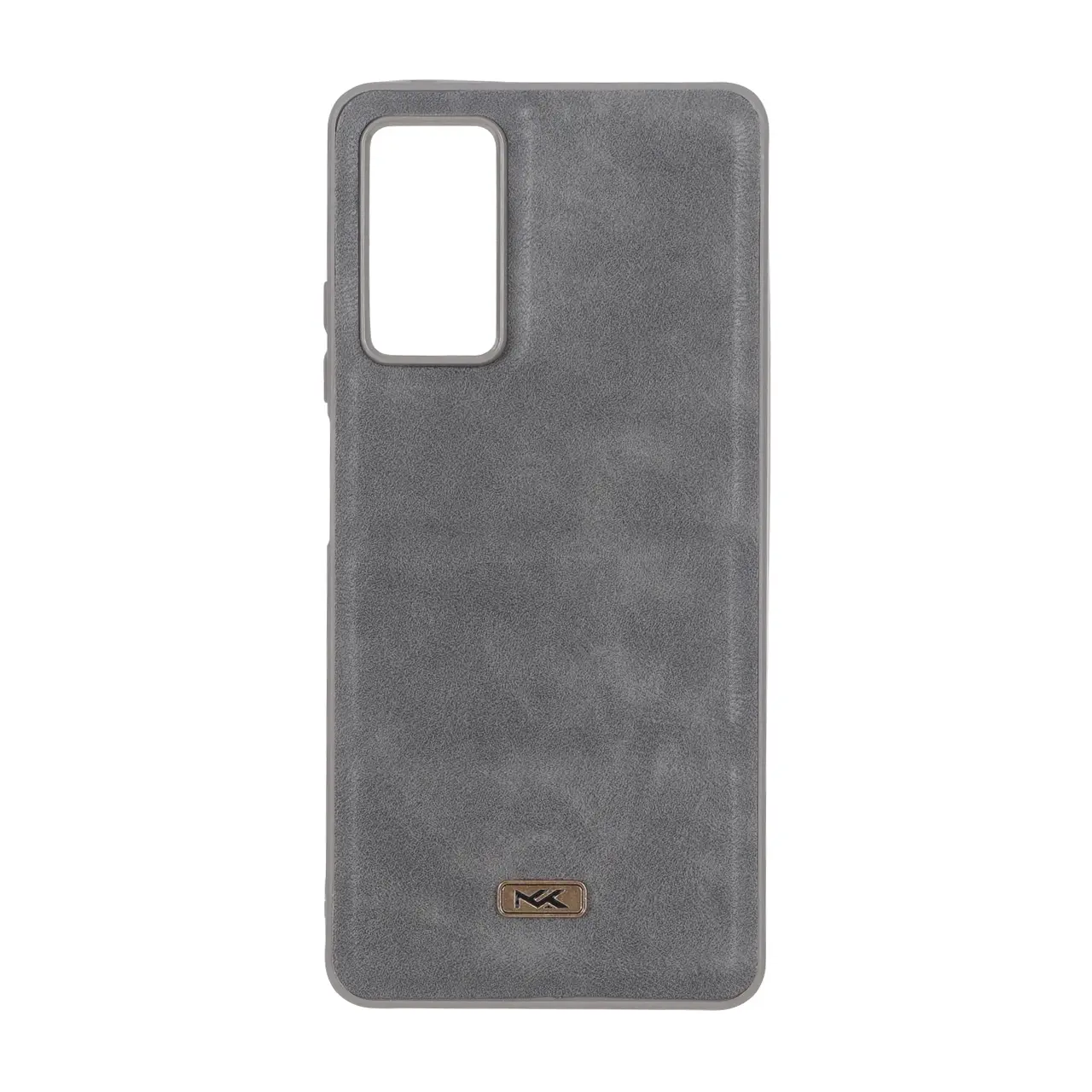 قاب پافر طرح چرم سه تکه لوگو فلزی Xiaomi Redmi Note 12 Pro 4G / Redmi Note 11 Pro - خاکستری
