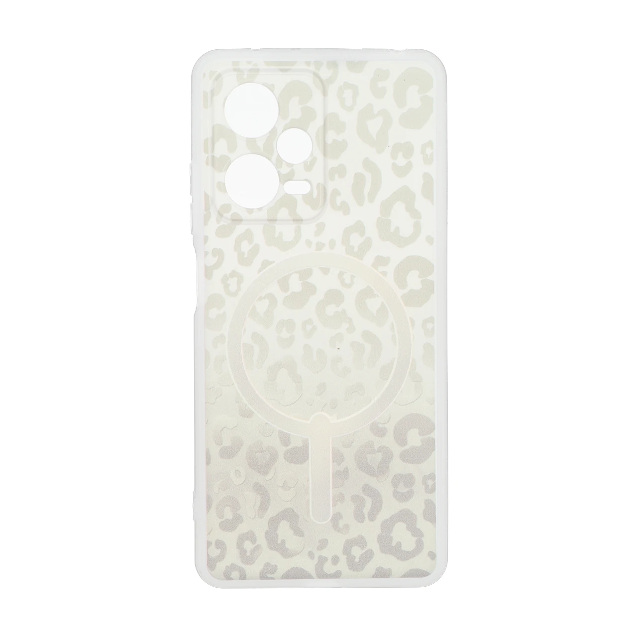 قاب ژله ای پلنگی طرح مگ سیف دور مات محافظ لنزدار Xiaomi Redmi Note 12 Pro 5G - کرم