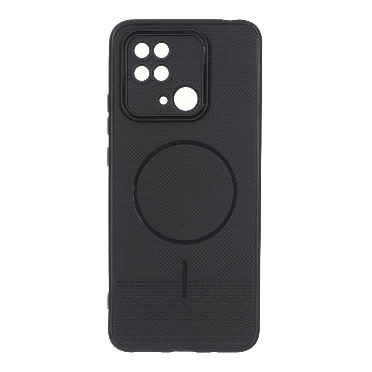 قاب شطرنجی طرح مگ سیف محافظ لنزدار Xiaomi Redmi 10C / Redmi 10 Power / Poco C40 - مشکی