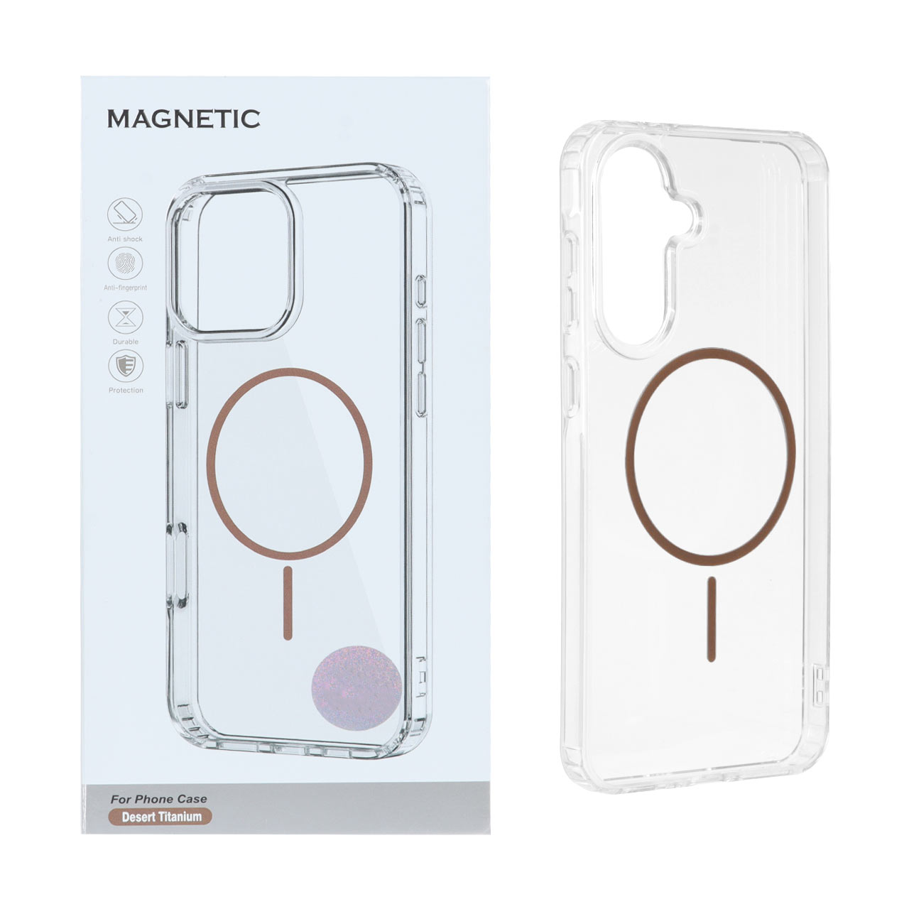 قاب شفاف Magnetic MagSafe اورجینال با رینگ صحرایی مناسب برای سامسونگ گلکسی A56 و A36
