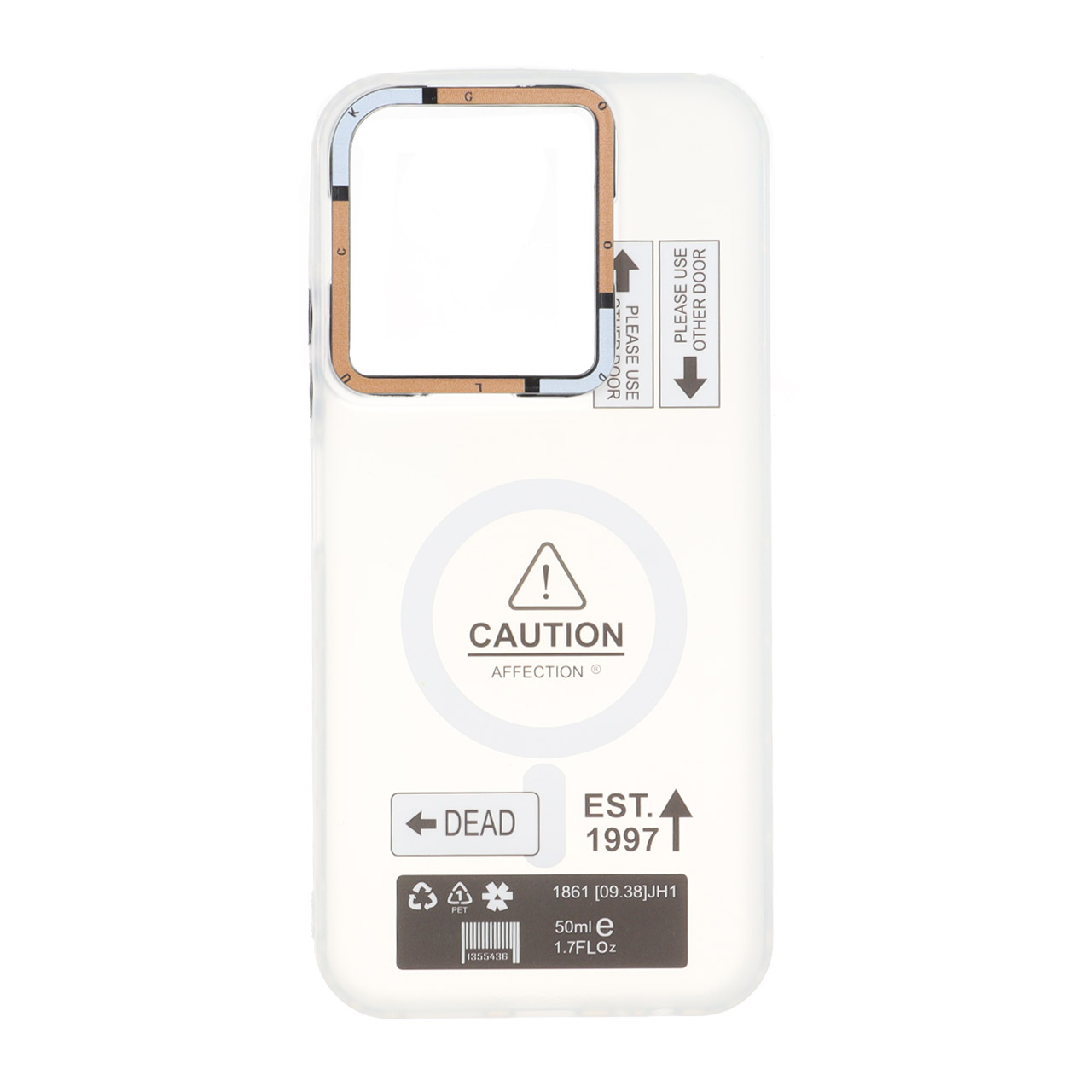 قاب طرح Caution دور مات مگ سیف مناسب برای شیائومی ردمی ۱۵C و پوکو C85