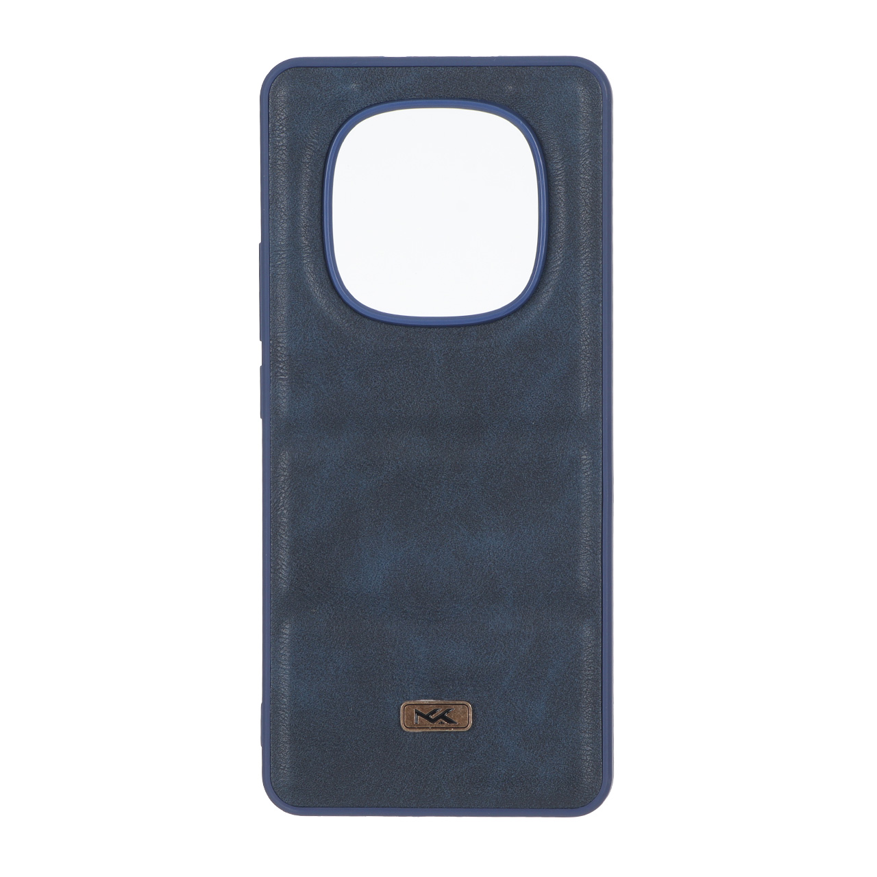 قاب پافر طرح چرم سه تکه لوگو فلزی Xiaomi Redmi Note 15 / Poco M8 5G - سرمه ای