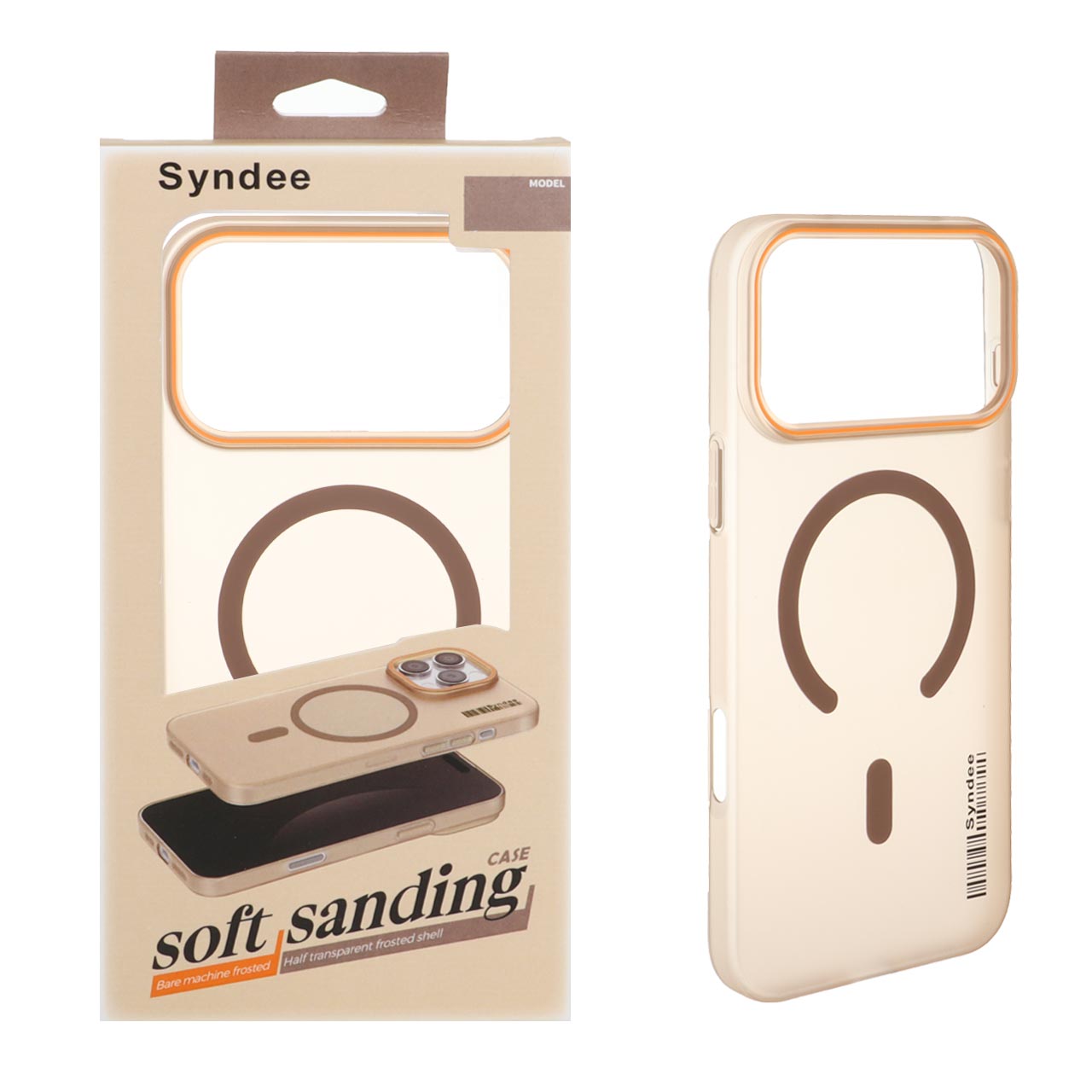 قاب اورجینال Syndee پشت مات MagSafe صحرایی مناسب برای آیفون 17 پرو مکس
