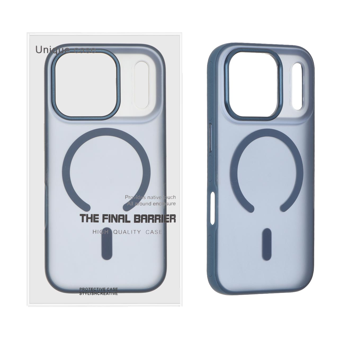 قاب اورجینال Unique Case مات MagSafe دور رنگی Soft لنز آلومینیومی Apple iPhone 17 Pro - سرمه ای (پک دار)