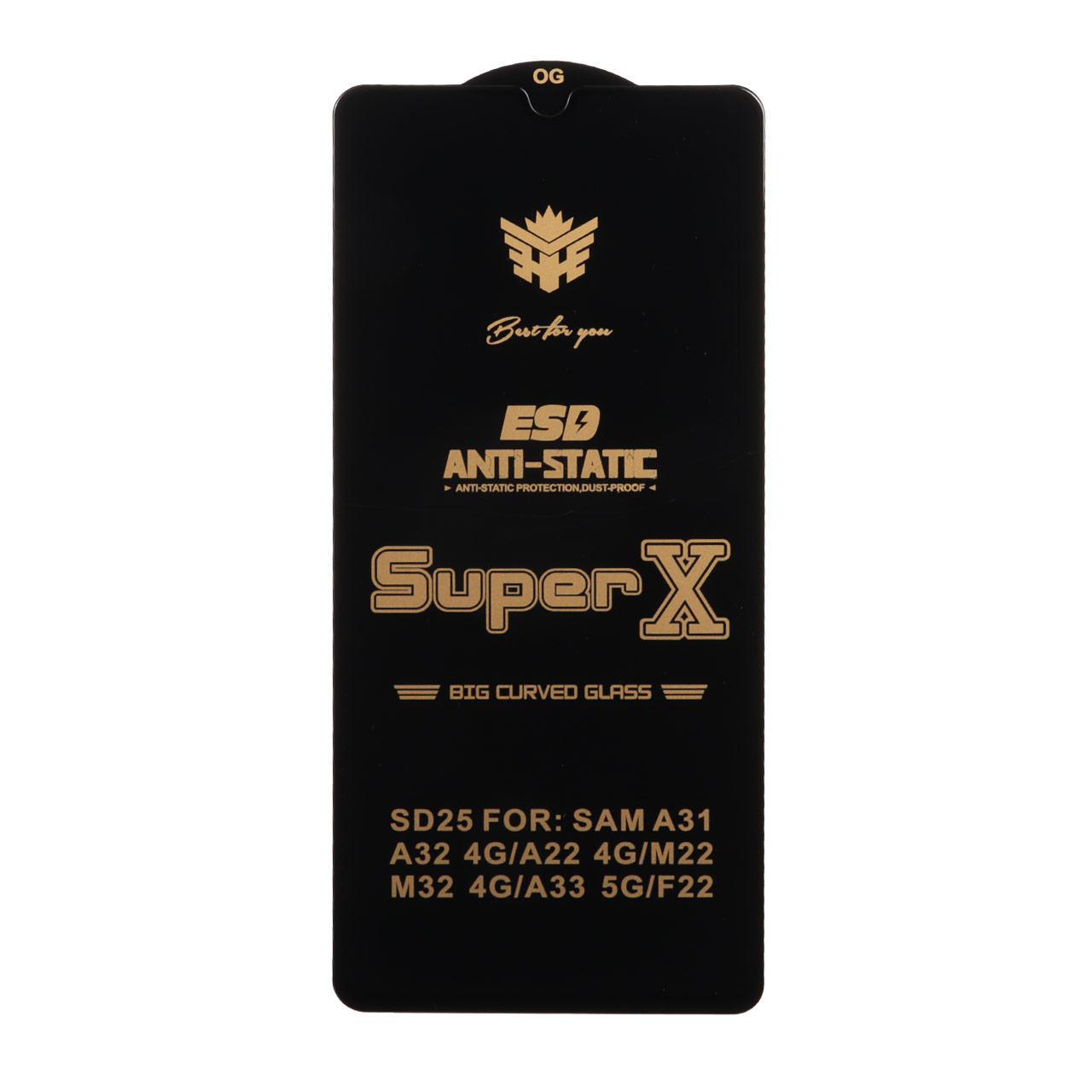 محافظ صفحه نمایش آنتی استاتیک فول کاور Super X مناسب برای سامسونگ A31, A32 4G, A33, A22 4G, M22, M32 4G, F22