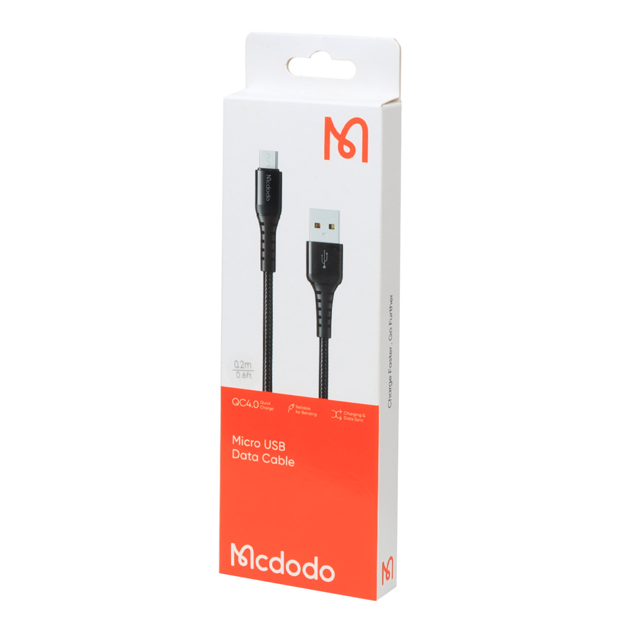 کابل شارژ فست Mcdodo مدل CA-2280 Micro USB مشکی 20 سانتی متری