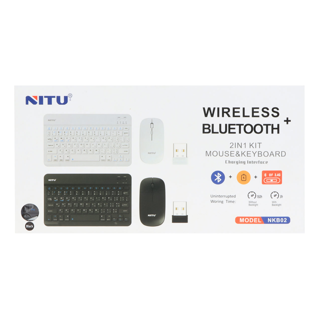 ماوس و کیبورد بی سیم Nitu مدل NKB02 - سفید