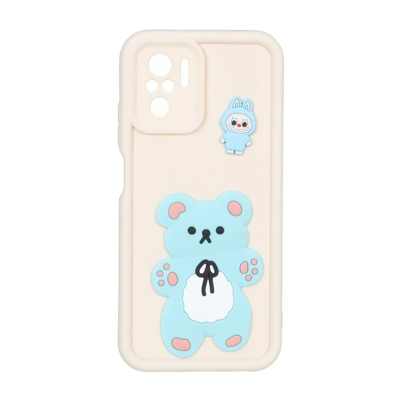 قاب طرح عروسک خرس برجسته Solid Case محافظ لنزدار کرم مناسب برای شیائومی ردمی نوت ۱۰ 4G / ردمی نوت ۱۰ اس / پوکو ام ۵ اس