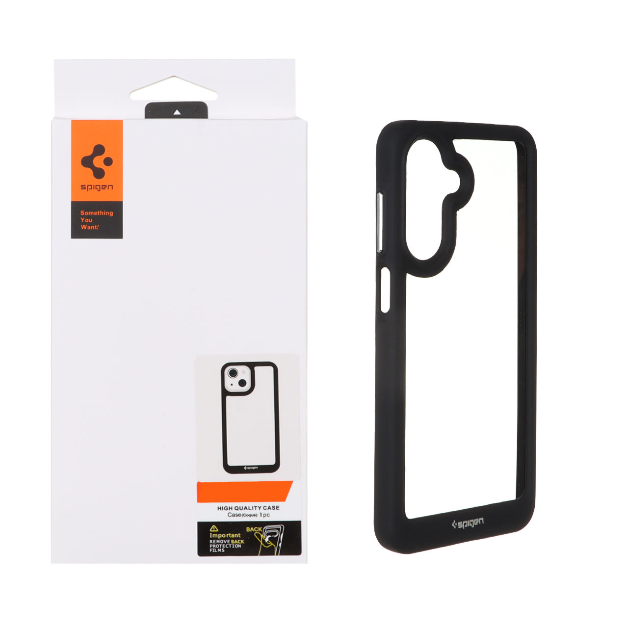 قاب اورجینال Spigen مدل شفاف مشکی مناسب برای سامسونگ گلکسی A17 و A26
