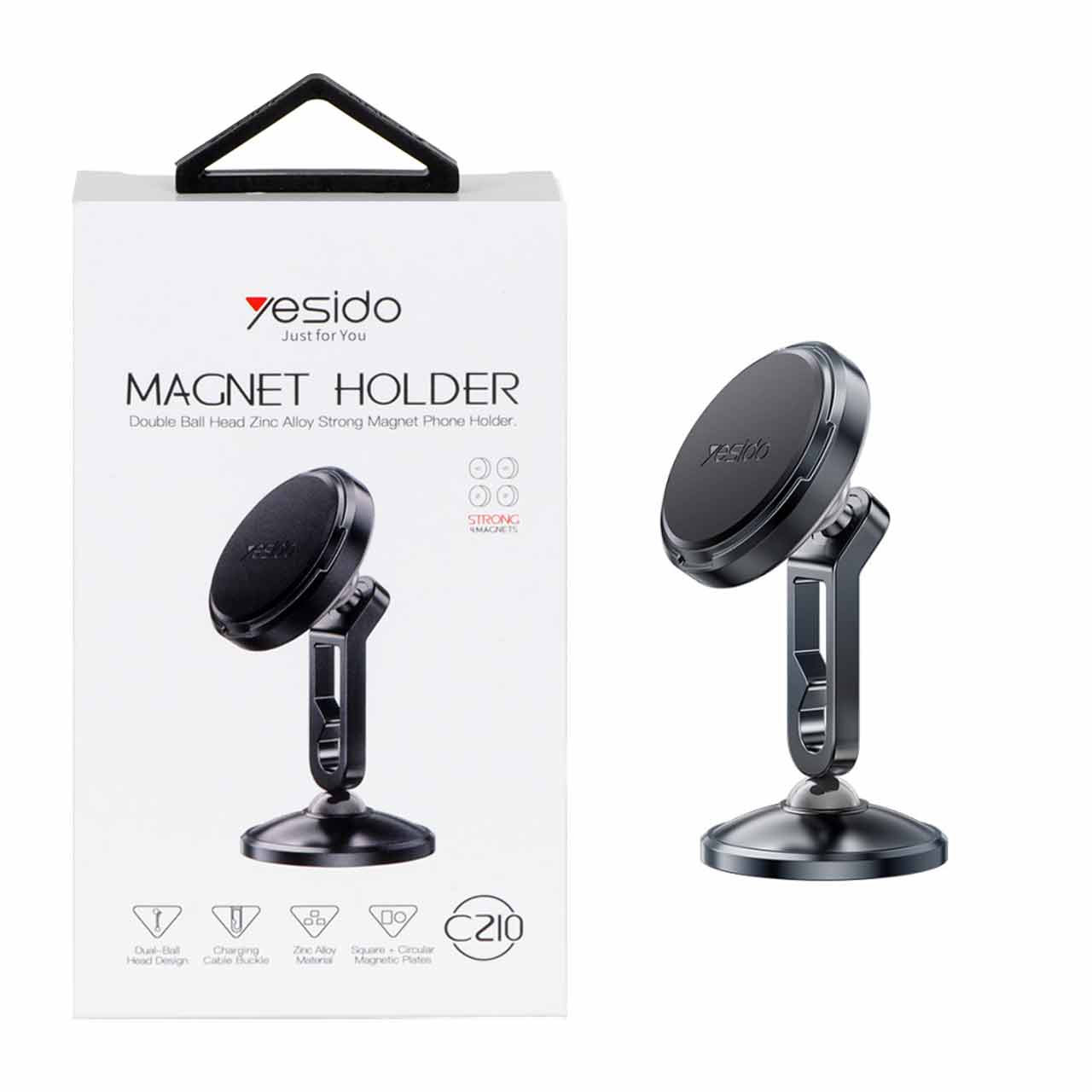 پایه نگهدارنده مگنتی گوشی موبایل Yesido مدل C210 رنگ مشکی