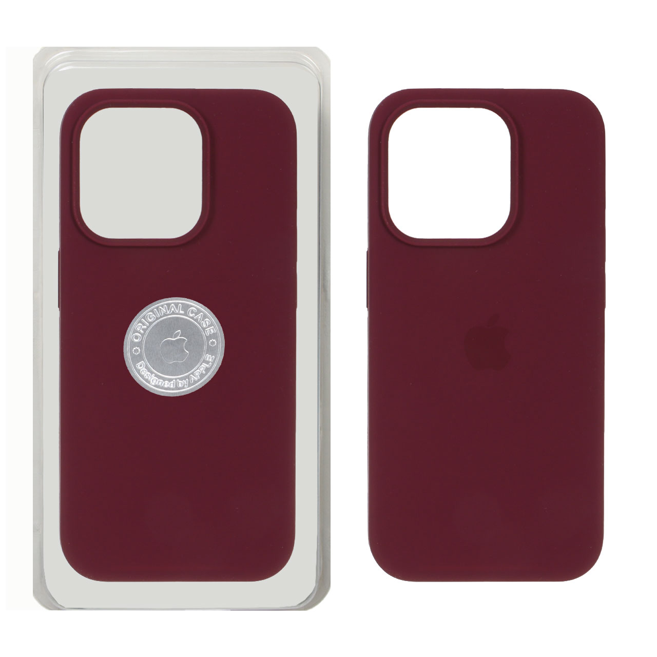 قاب سیلیکونی پاک کنی اورجینال Apple iPhone 15 Pro - زرشکی