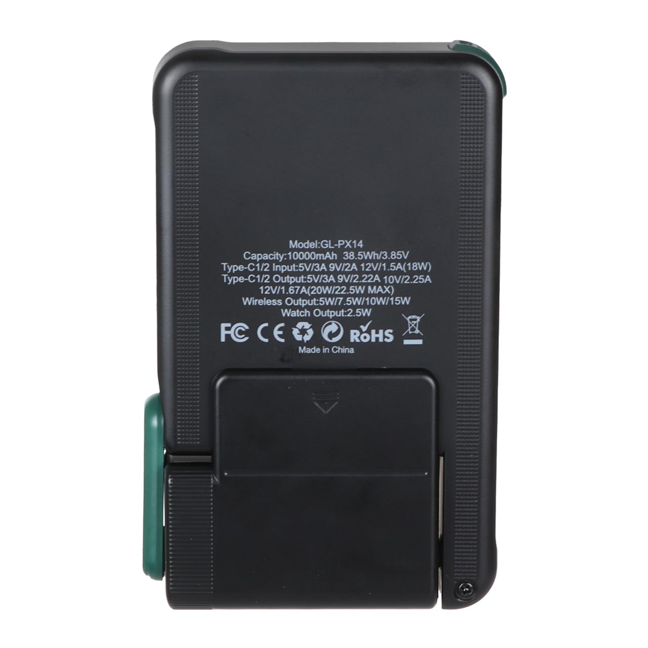 پاوربانک مگ سیف Green Lion Rotex مدل GNROMAG10BK با ظرفیت 10000mAh و توان 22.5W مشکی