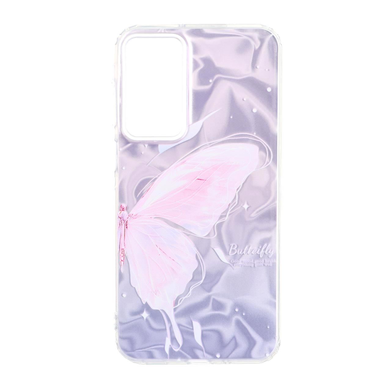 قاب طرح پروانه Silver Cloud دور ژله ای مناسب برای سامسونگ گلکسی A16