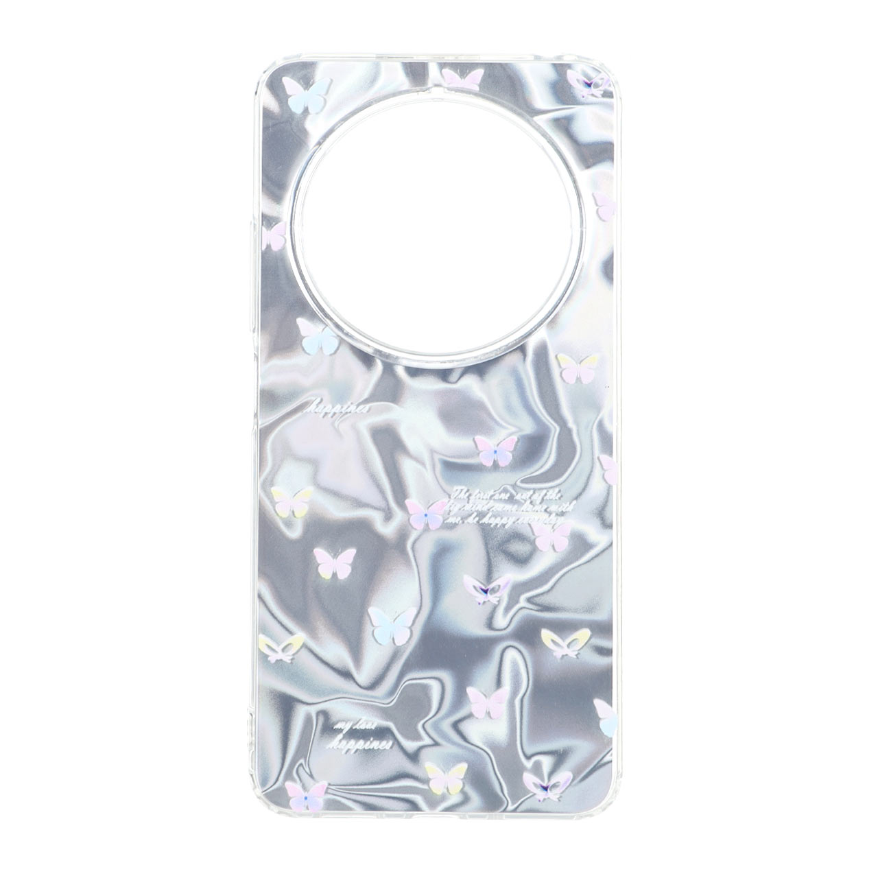 قاب طرح Silver Cloud دور ژله ای طرح پروانه مناسب برای شیائومی ردمی 14C، ردمی A4 و پوکو C75