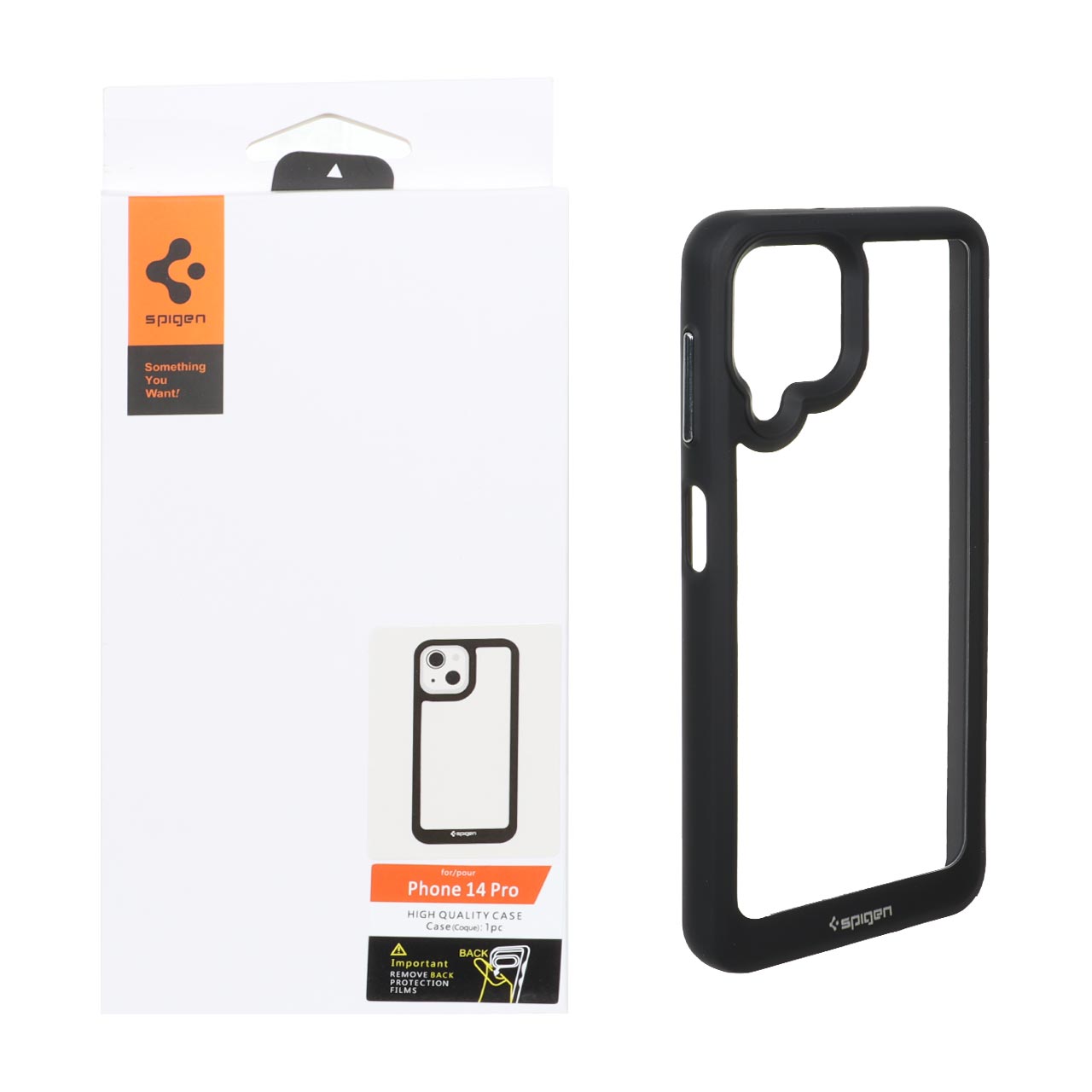 قاب اورجینال Spigen شفاف مشکی مناسب برای سامسونگ گلکسی A22 4G / M32 4G / F22