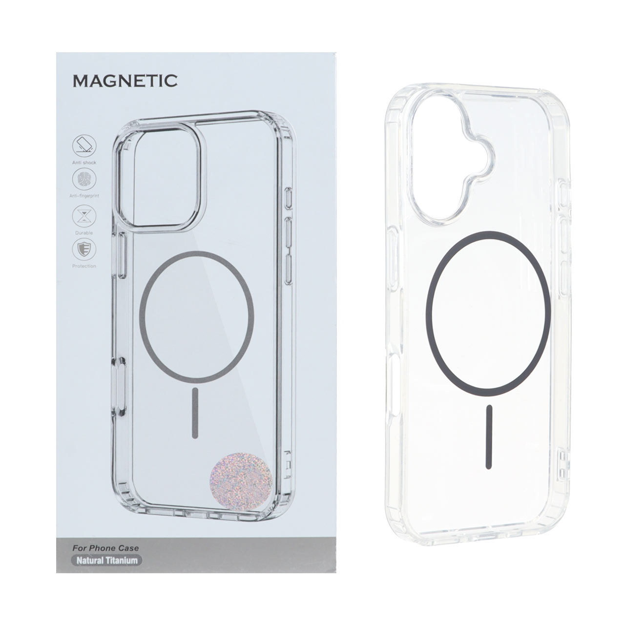 قاب مگ سیف Magnetic اورجینال ژله‌ای خاکستری مناسب برای آیفون 16