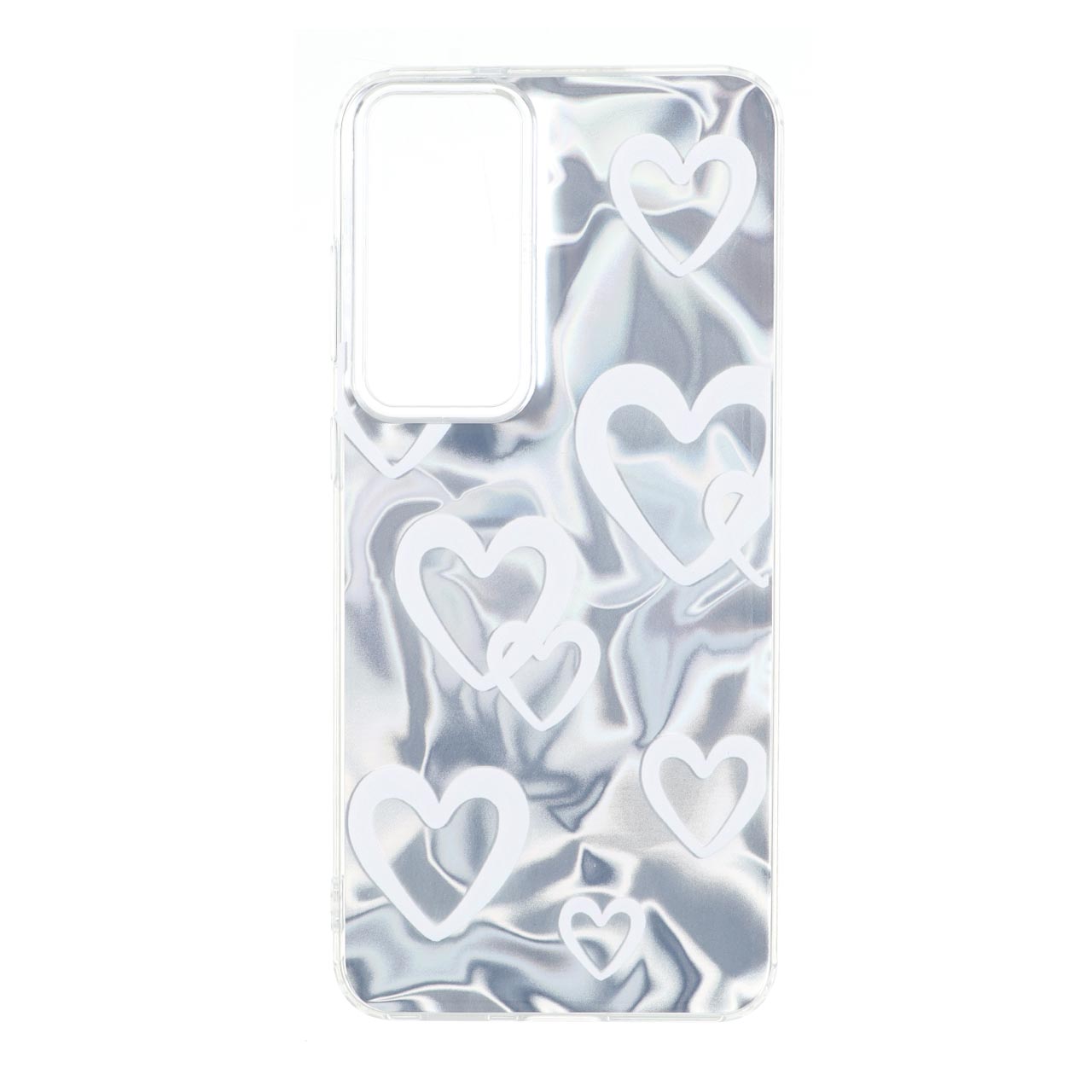 قاب طرح Silver Cloud قلبی دور ژله ای مناسب برای سامسونگ گلکسی اس ۲۵ اف ای