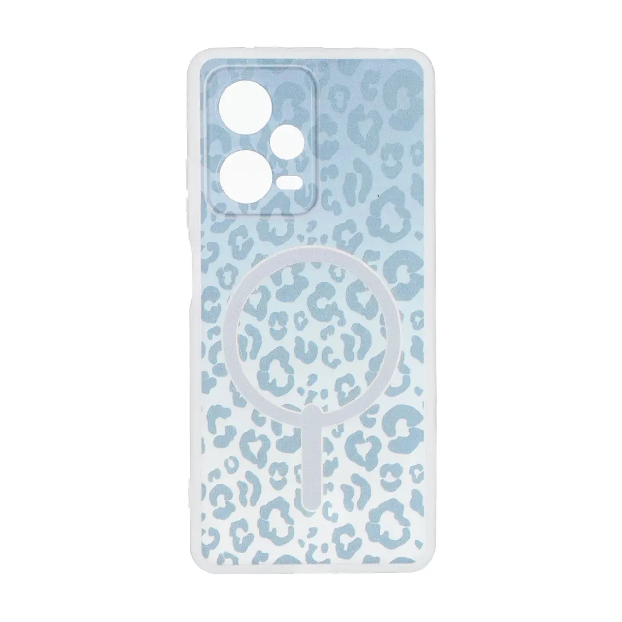 قاب ژله ای پلنگی طرح مگ سیف دور مات محافظ لنزدار Xiaomi Redmi Note 12 Pro 5G - خاکستری