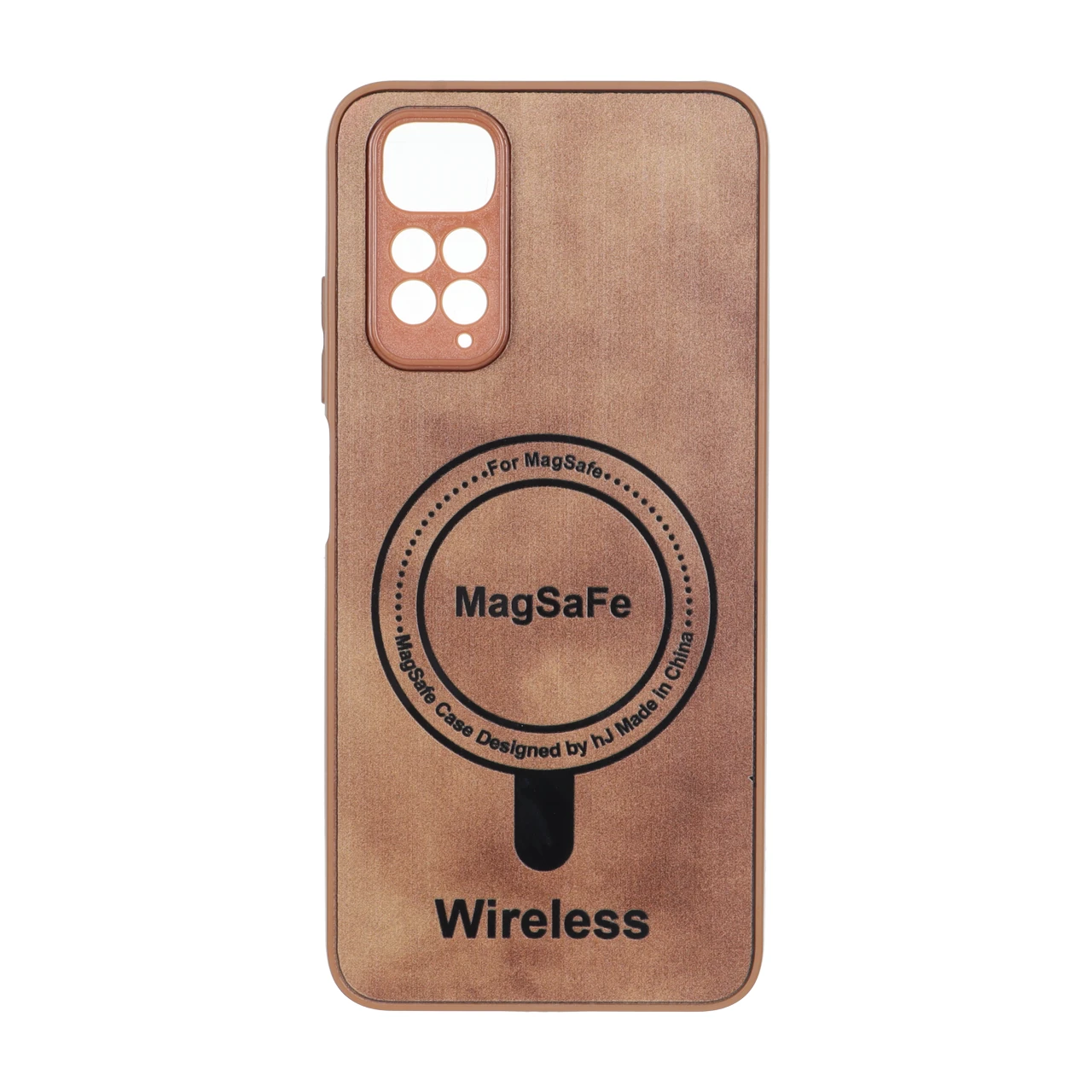 قاب Wireless طرح مگ سیف محافظ لنز برجسته عسلی مناسب برای شیائومی ردمی نوت 11 4G و ردمی نوت 11 اس