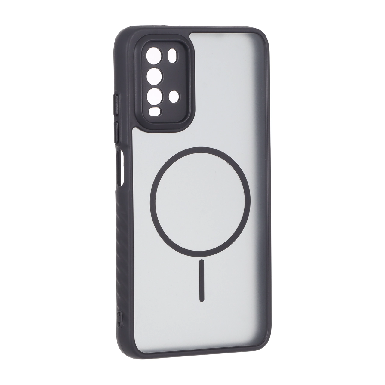 قاب مات طرح مگ سیف دور هاشور محافظ لنزدار Xiaomi Poco M3 / Redmi 9T 4G - مشکی