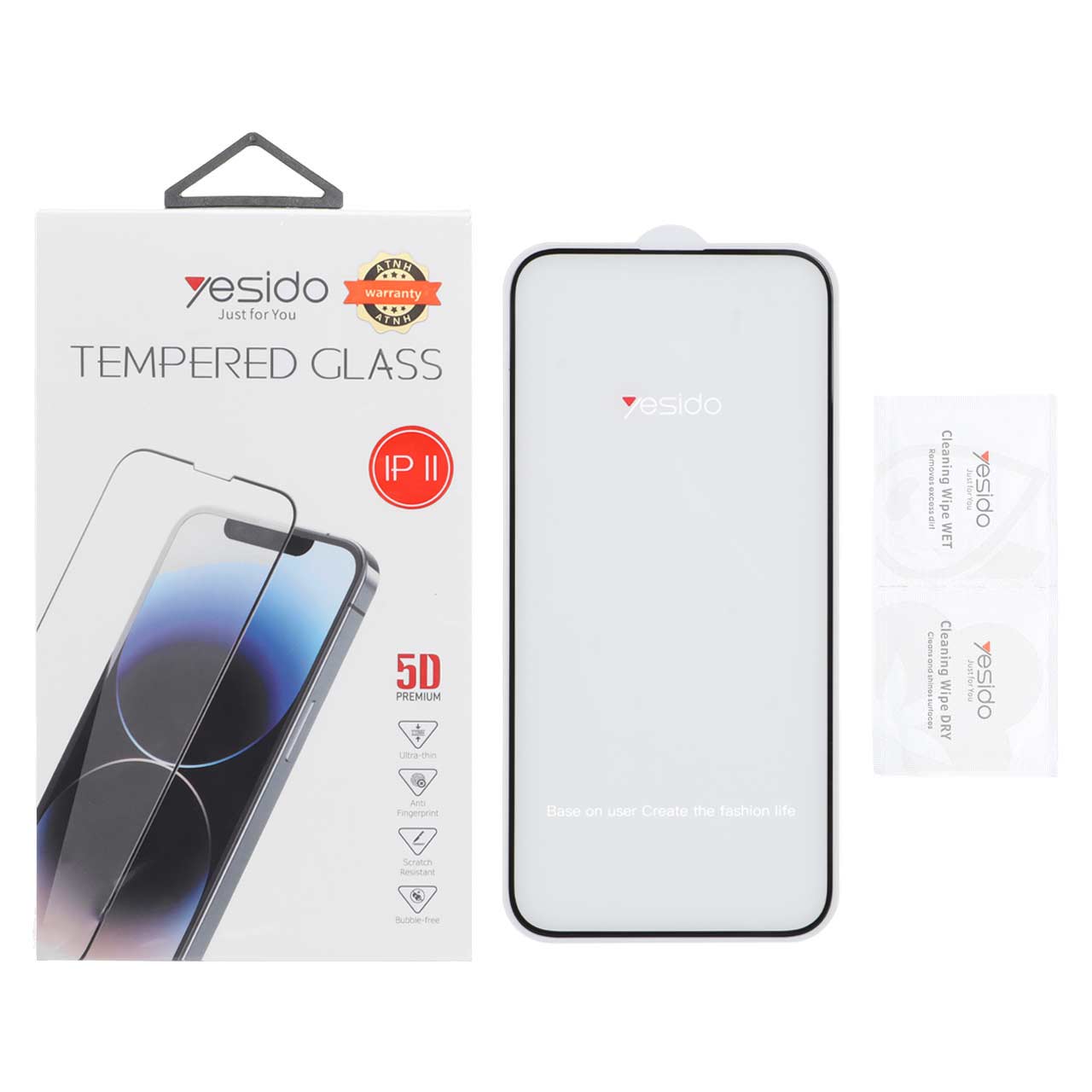 محافظ صفحه نمایش شیشه ای 5D اورجینال Yesido مناسب برای آیفون 15 پرو مکس