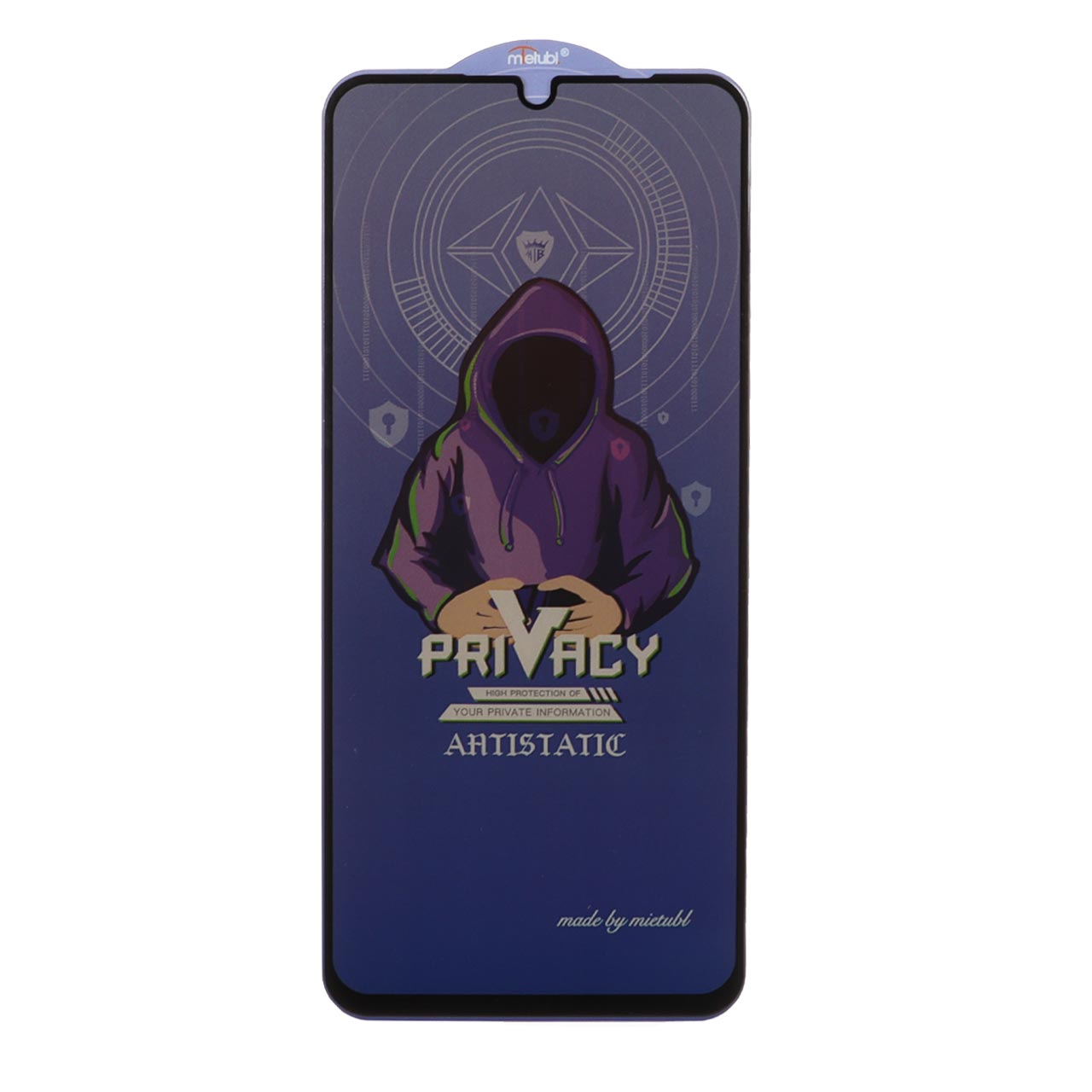 محافظ صفحه نمایش شیشه ای Full Cover Mietubl Anti Static Privacy مناسب برای گوشی های سامسونگ، شیائومی، آنر و ریلمی