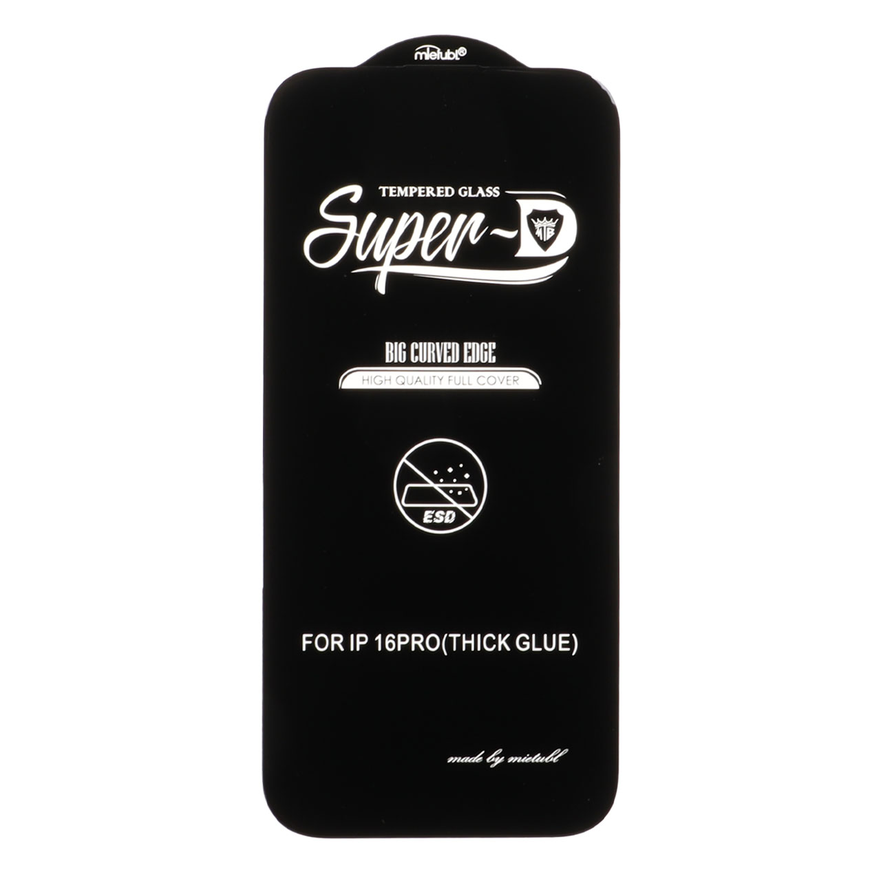 محافظ صفحه نمایش شیشه ای فول کاور Mietubl Super D مناسب برای آیفون 17 - مشکی