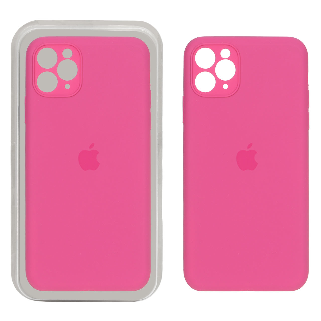 قاب سیلیکونی پاک کنی محافظ لنزدار اورجینال Apple iPhone 11 Pro Max - سرخابی (پک اصلی)