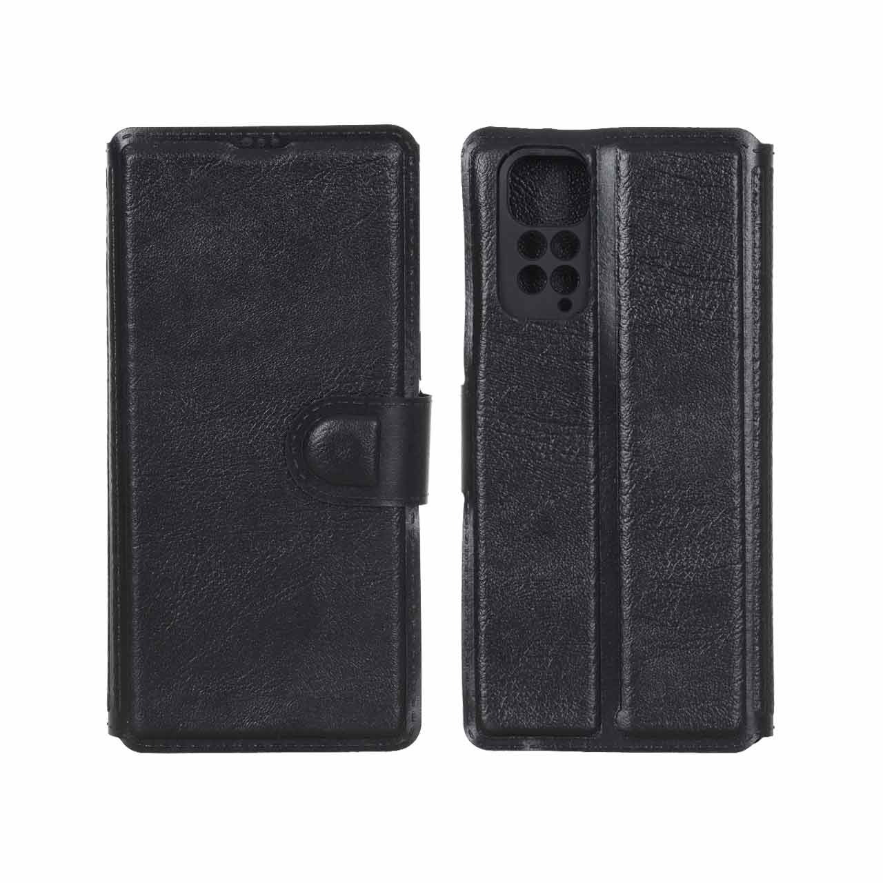 قاب چرمی مگنتی محافظ لنزدار مشکی مناسب برای شیائومی ردمی نوت 11 4G / ردمی نوت 11S