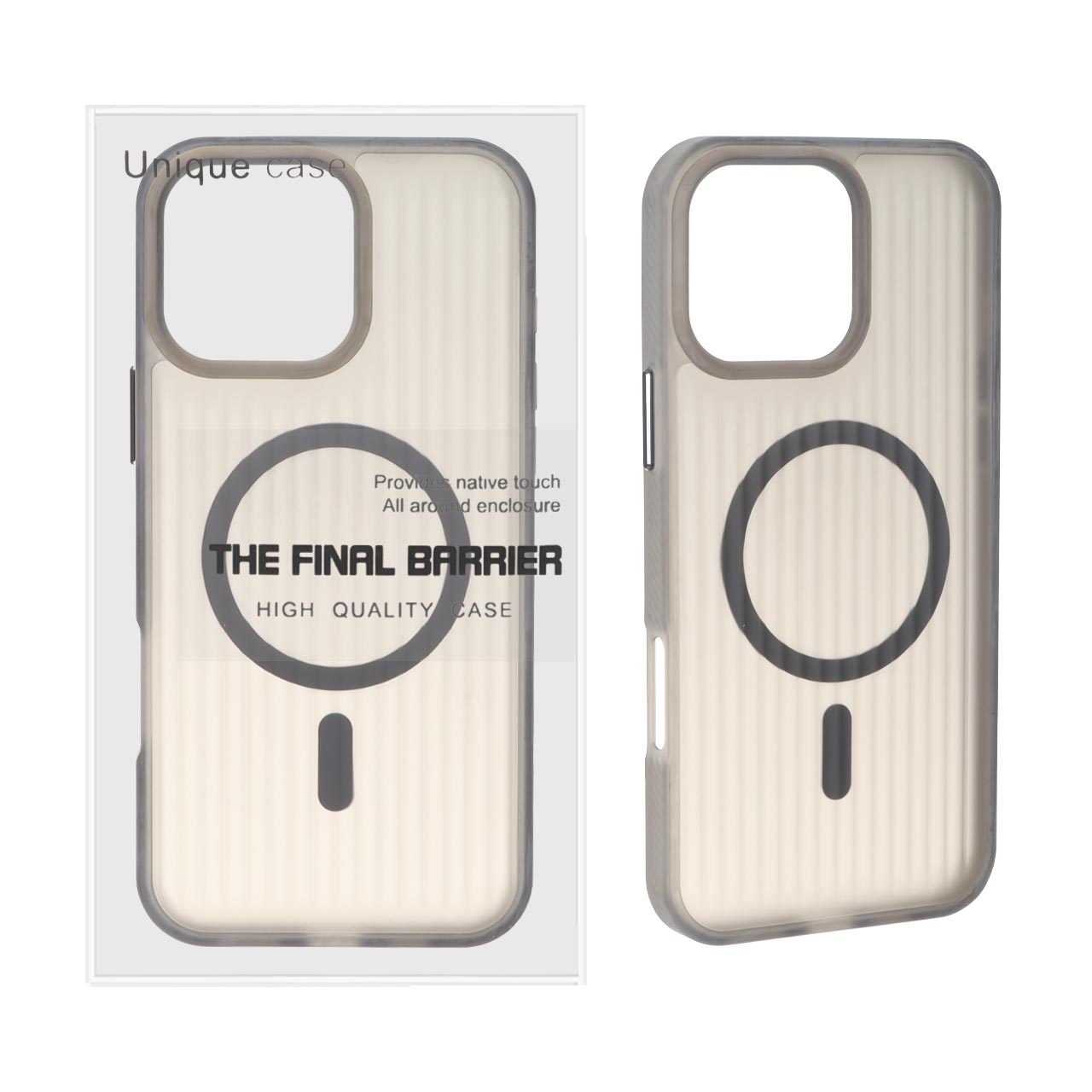 قاب اورجینال Unique Case کرکره ای مات MagSafe مدل Apple iPhone 16 Pro Max - دودی (پک دار)