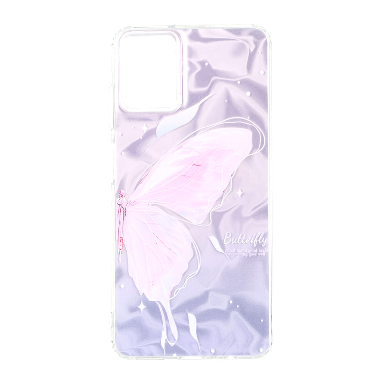 قاب طرح پروانه Silver Cloud دور ژله ای مناسب برای سامسونگ گلکسی A06