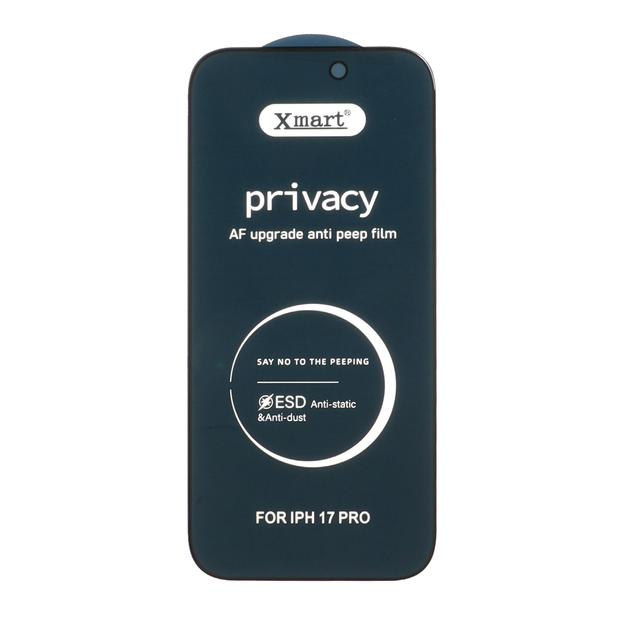 محافظ صفحه نمایش شیشه ای فول کاور حریم شخصی XMART - ESD مناسب برای آیفون 17 پرو