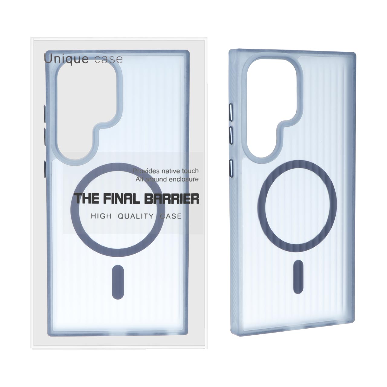 قاب اورجینال Unique Case کرکره ای مات MagSafe مدل Samsung Galaxy S24 Ultra - سرمه ای (پک دار)