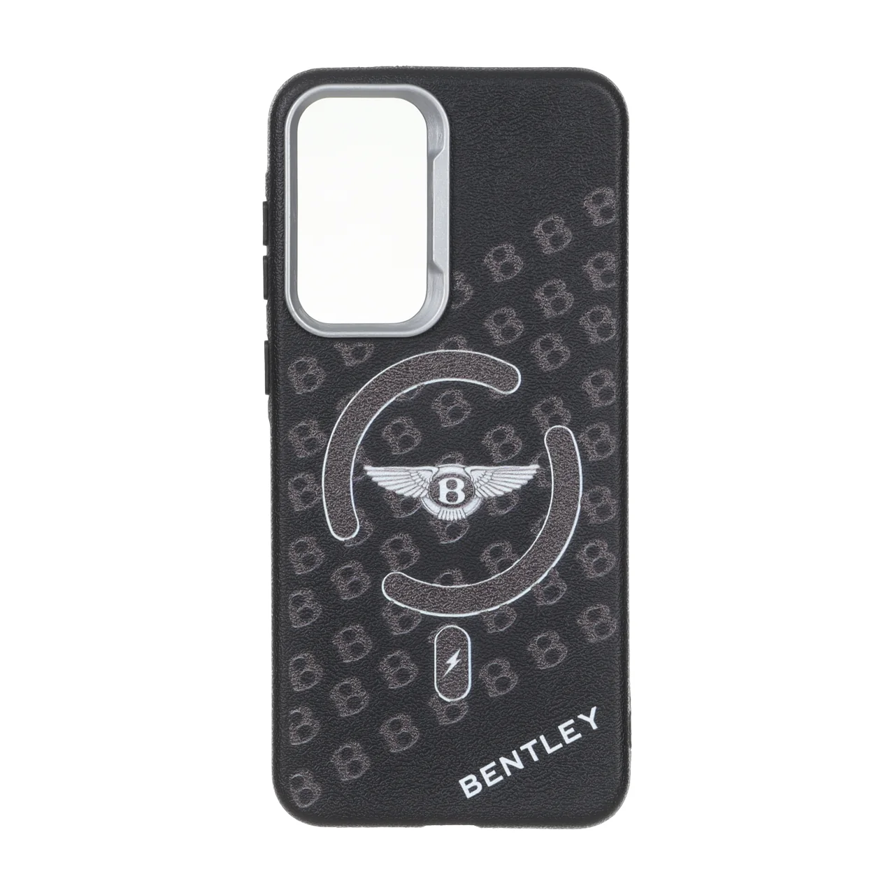 قاب طرح Bentley Texture با محافظ لنز سیلور و مگ‌سیف مناسب برای سامسونگ گلکسی A56 و A36