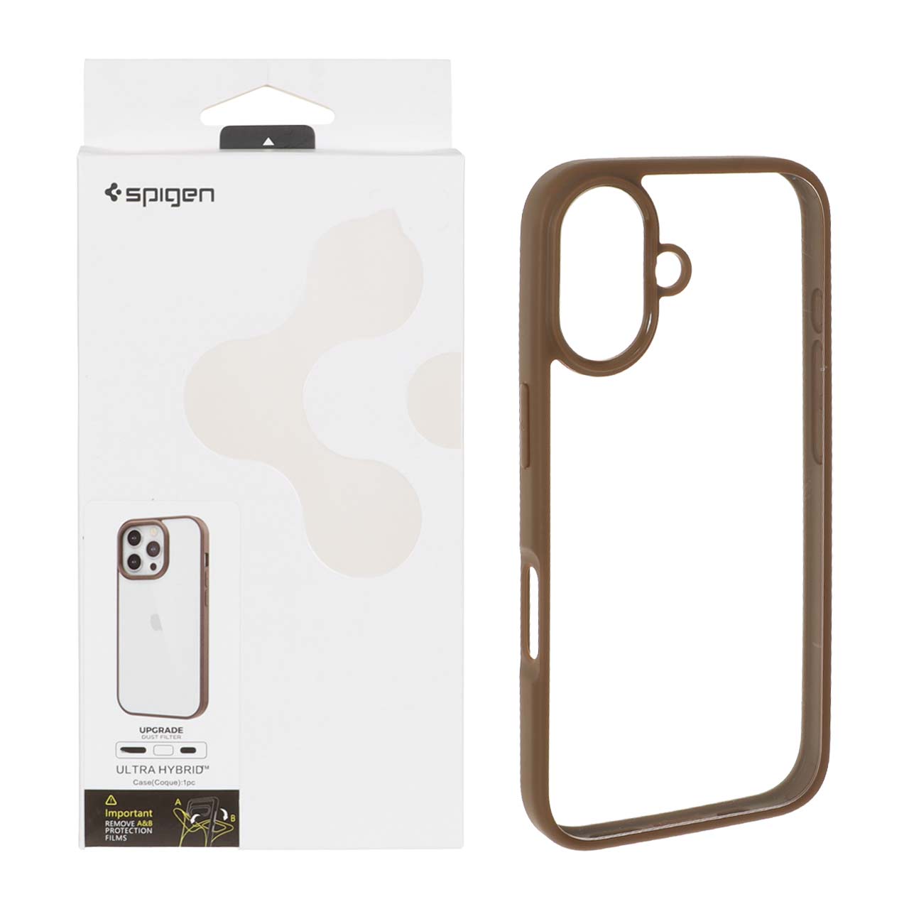 قاب اورجینال Spigen مدل Ultra Hybrid صحرایی با توری اسپیکر فلزی مناسب برای آیفون 16