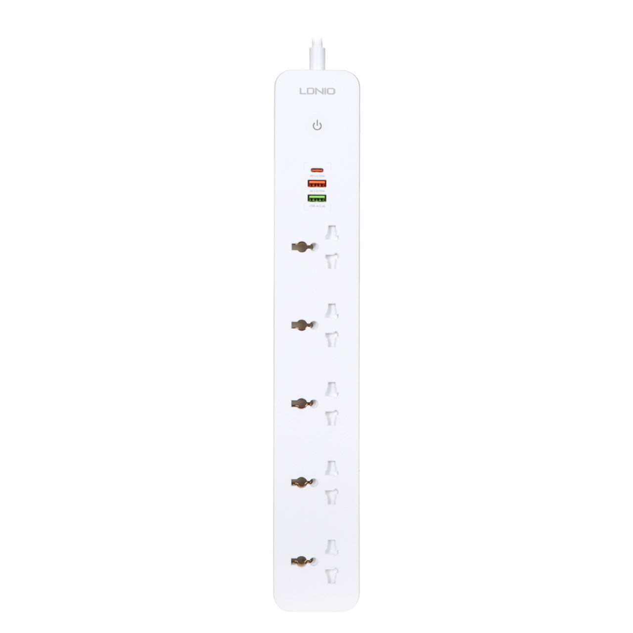 شارژر دیواری 38 وات PD و چند راهی برق LDNIO مدل SC5319