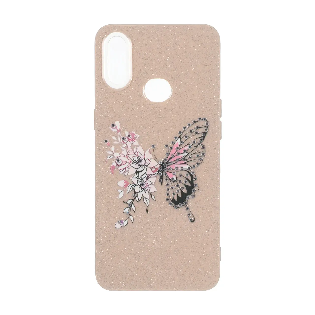 قاب اکلیلی ButterFly نگین دار Samsung Galaxy A10s - نسکافه ای