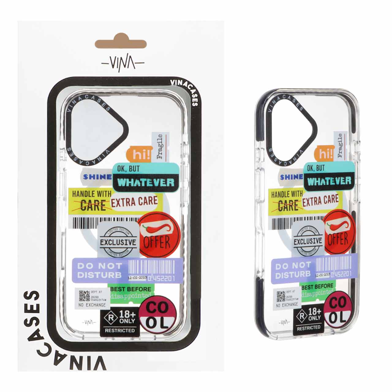 قاب اورجینال Vina شفاف Magsafe طرح دار Apple iPhone 16 - کد 337