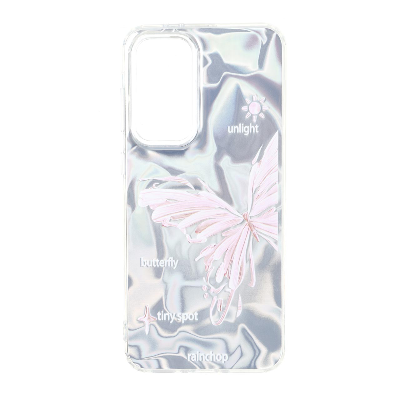 قاب طرح Silver Cloud دور ژله ای طرح پروانه مناسب برای سامسونگ گلکسی A56 / A36