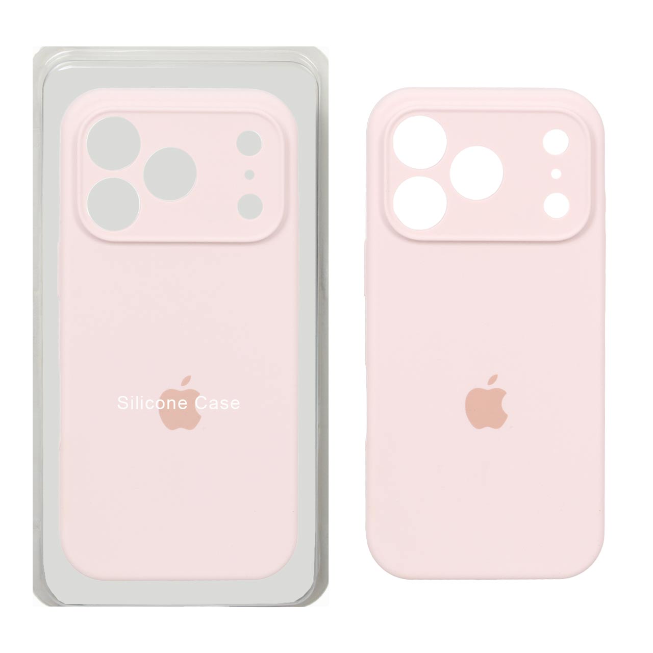 قاب سیلیکونی پاک کنی محافظ لنزدار اورجینال Apple iPhone 17 Pro - صورتی روشن