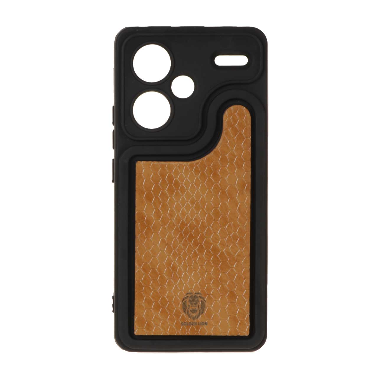 قاب Solid Case منحنی پوست ماری Xiaomi Redmi Note 13 Pro Plus - عسلی