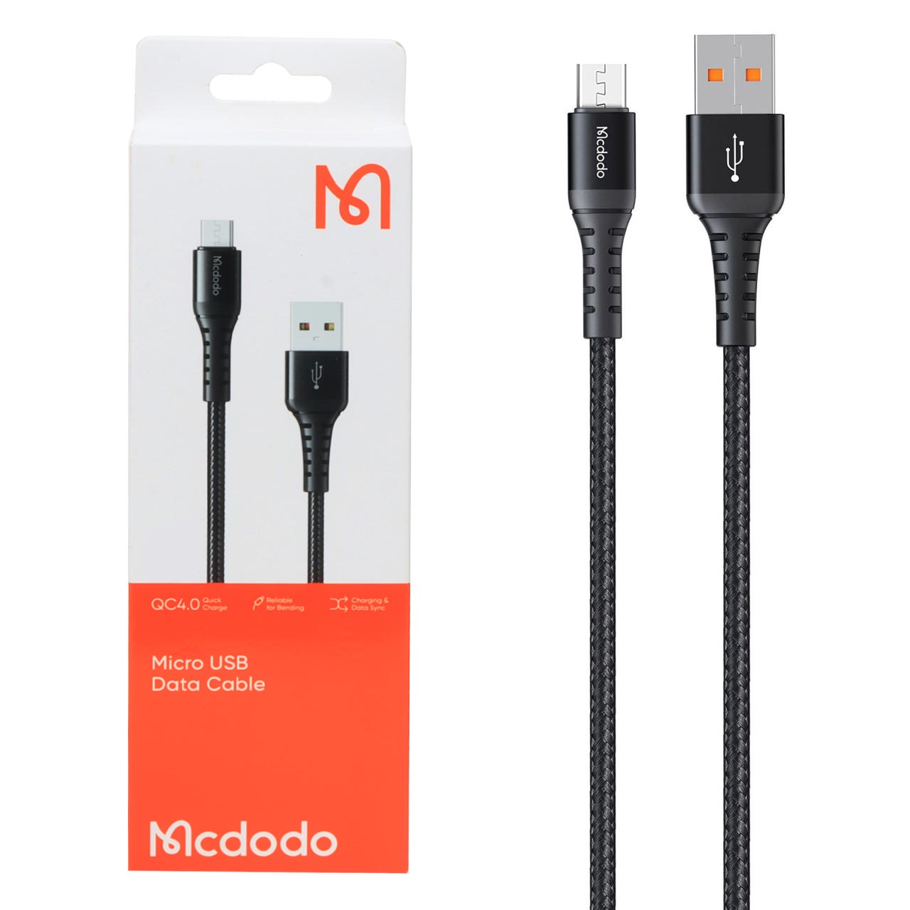 کابل شارژ فست Mcdodo مدل CA-2280 Micro USB مشکی 20 سانتی متری