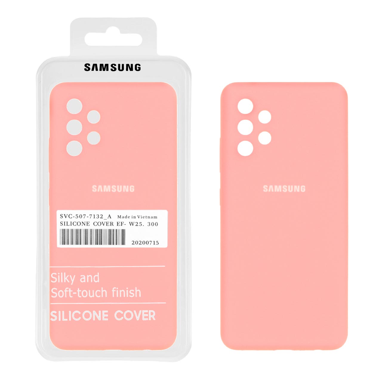 قاب سیلیکونی پاک کنی اورجینال درجه یک Samsung Galaxy A32 4G - گلبهی (پک دار)