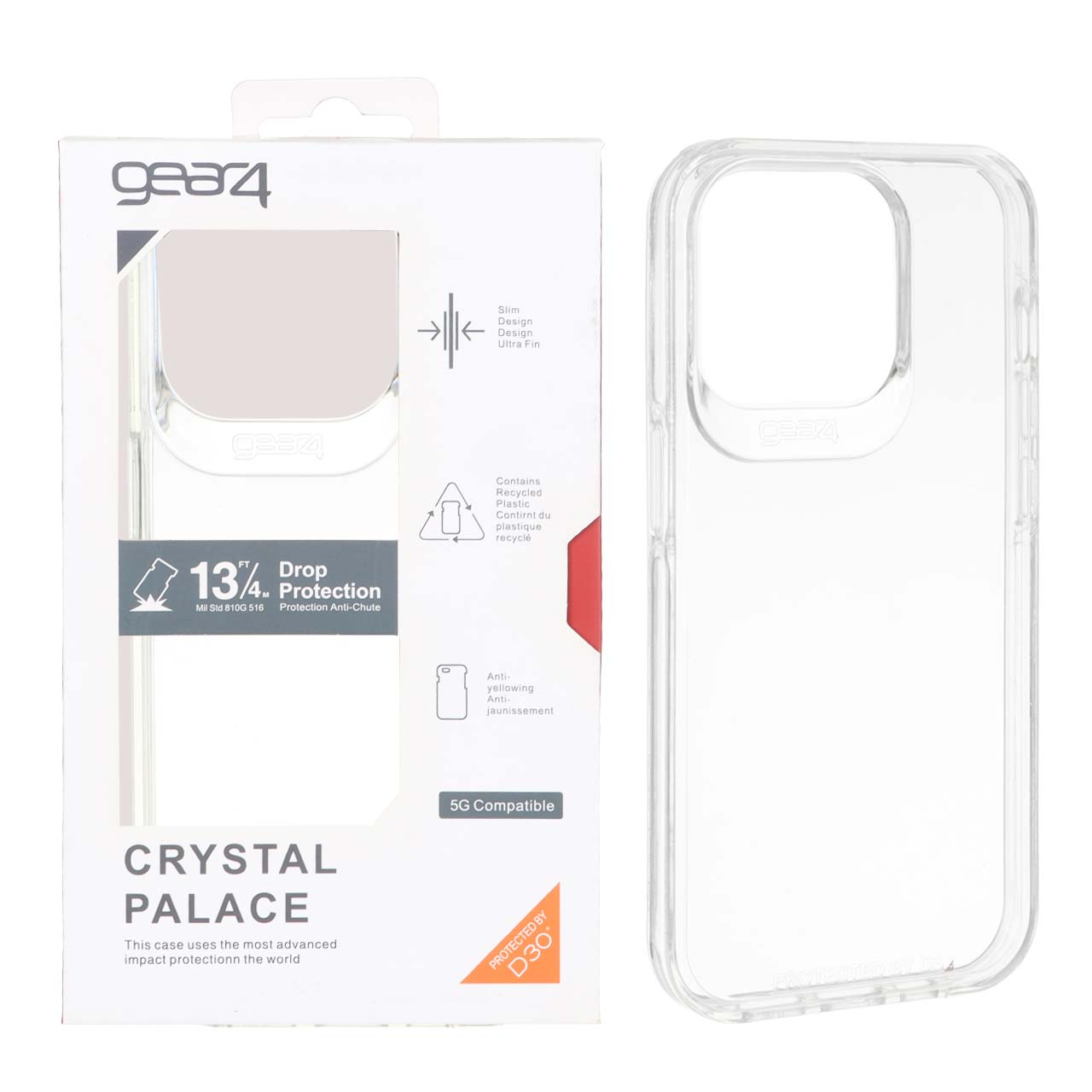 قاب شفاف Gear4 مدل Crystal Palace مناسب برای آیفون 15 پرو